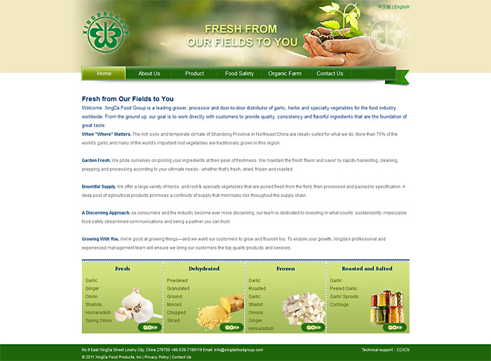 XingDa Food Group 網(wǎng)站建設 網(wǎng)站設計