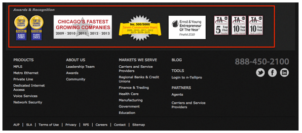 設計完美的網站頁腳