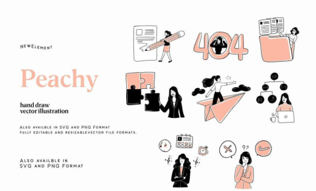 適用于404和BANNER頁面的手繪小插畫 適用于404和BANNER頁面的手繪小插畫